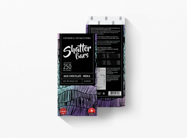 250mg-Milk-Chocolate-Indica-Shatter-Bar Euphoria Extractions - 500mg Shatter Bar - Milk Chocolate (Sativa)