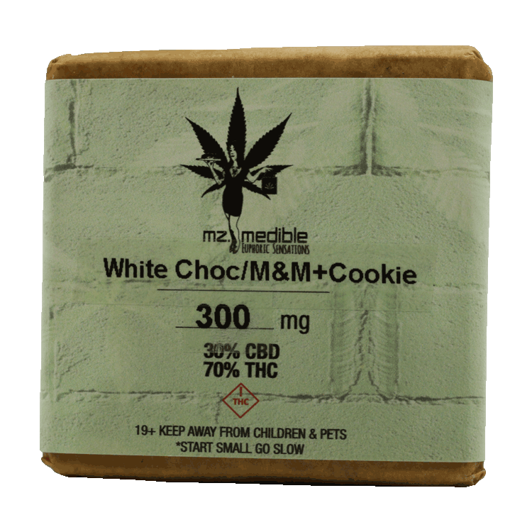 Chocolate---Mz-Medible,-White-Choc-MnM.1..27-08-19 MZ Medible - White Choc/M&M+ Cookie - 300MG