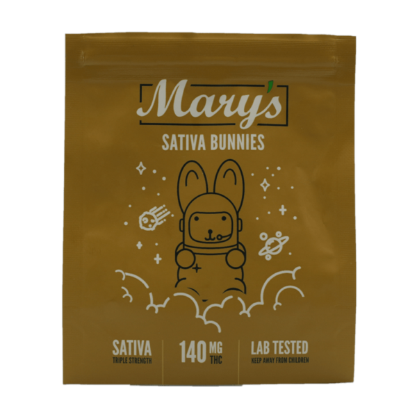Gummy---Marys,-Bunnies,-Sativa-140mg.1..26-04-20 Mary’s Medibles – Sativa Bunnies – Extra Strength